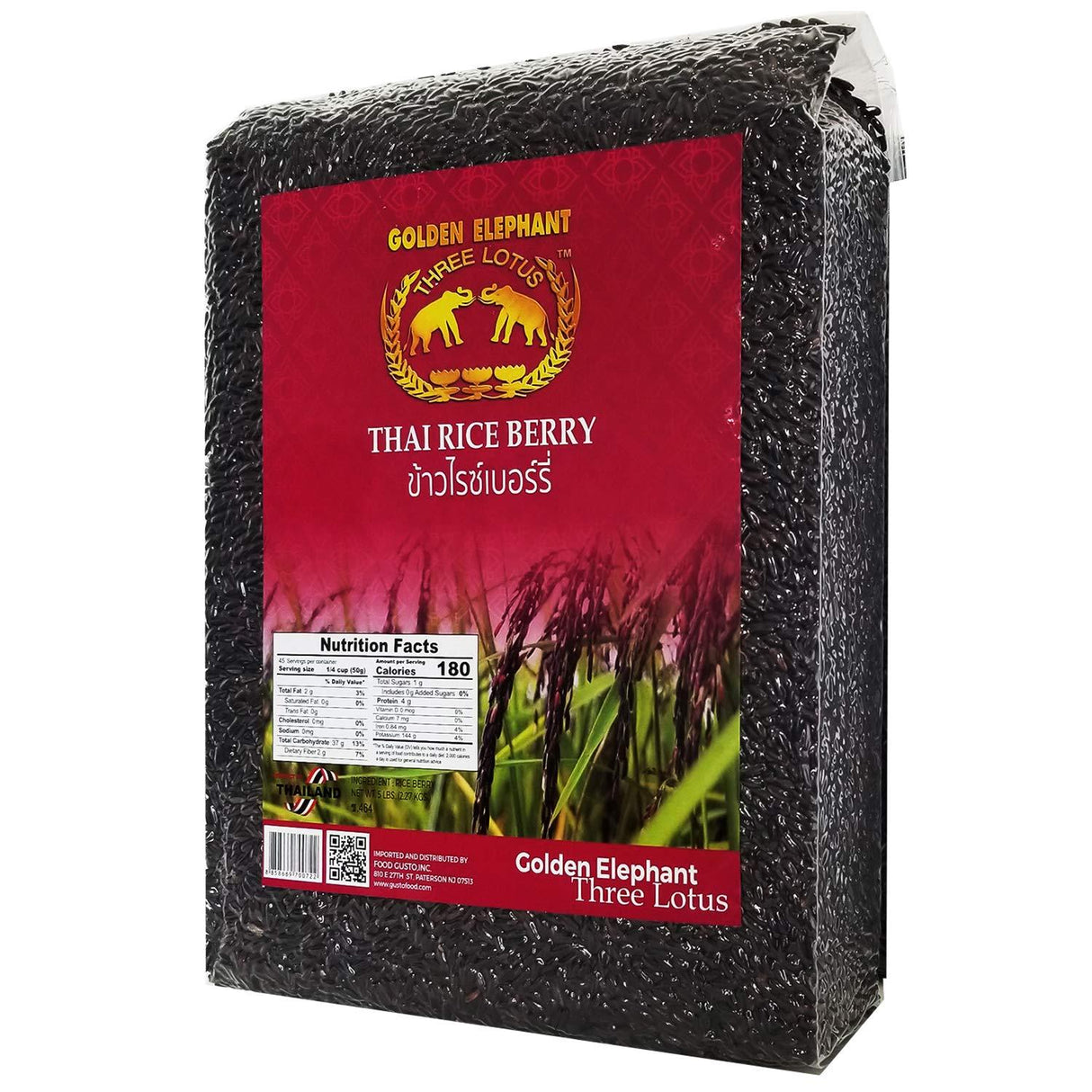 Three Lotus Thai Rice Berry 5 lbs. Premium Import Grade - Mighty Depot
