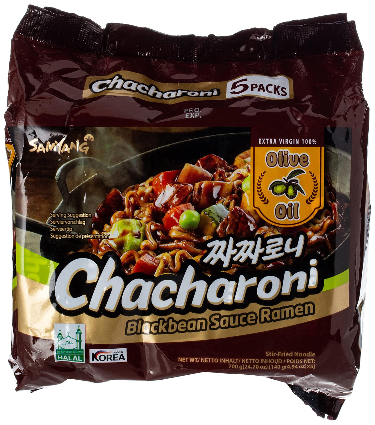 Samyang Korean Hit Instant Noodle - Chacharoni Chinese Soybean Paste Ramen 5 Packs - Mighty Depot