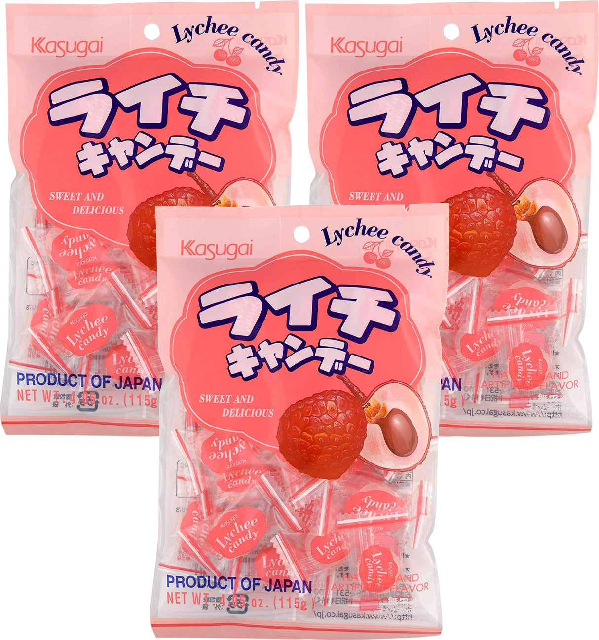 Kasugai Hard Candy Lychee, 4.05 oz (Pack of 3) - Mighty Depot