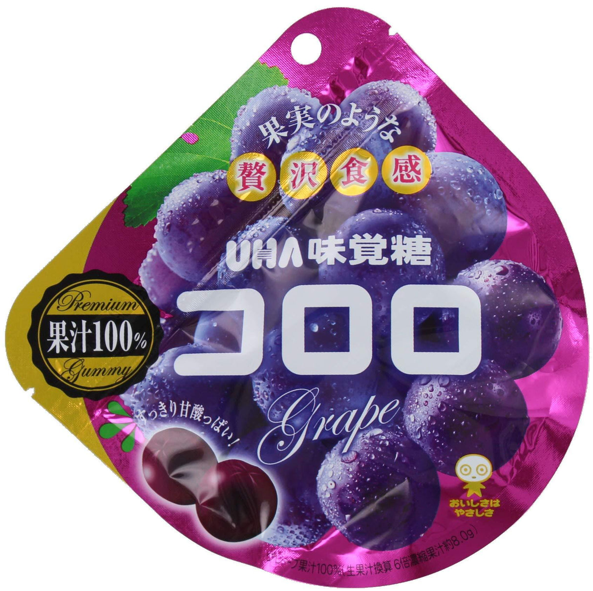 UHA Japanese Kororo Gummy Candy - Grape Flavor 40g (pack of 6) - Mighty Depot
