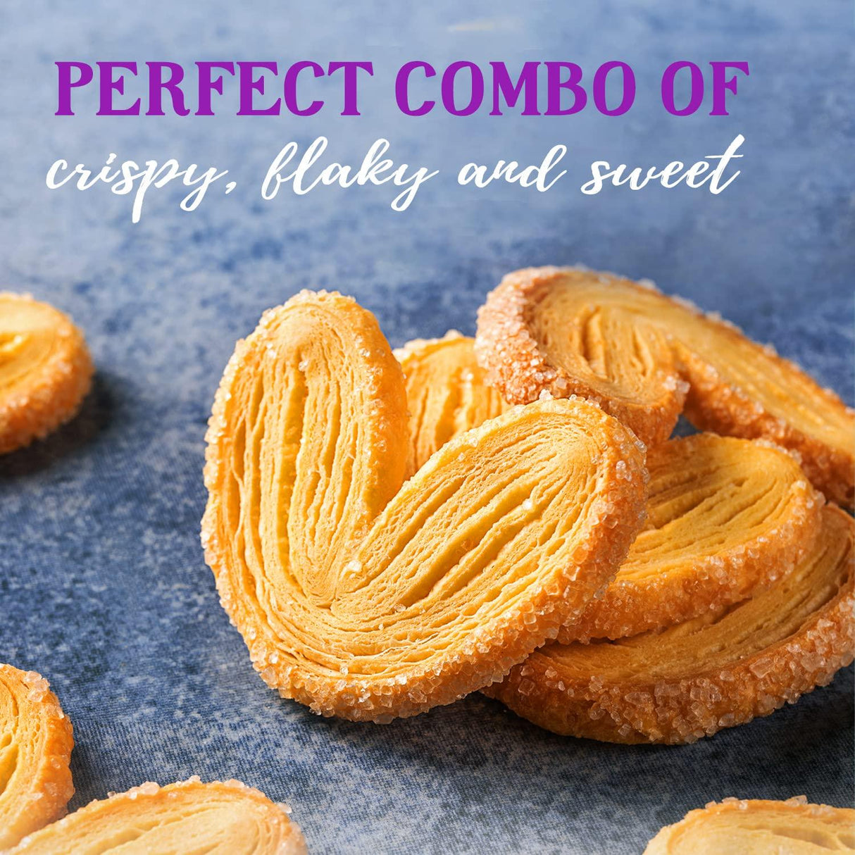 EULONG Palmier Puff Pastry, Holiday Butterfly Cookie Biscuits, Heart Cookie Valentine Gift Snack Individually Wrapped 4.23Oz - Mighty Depot