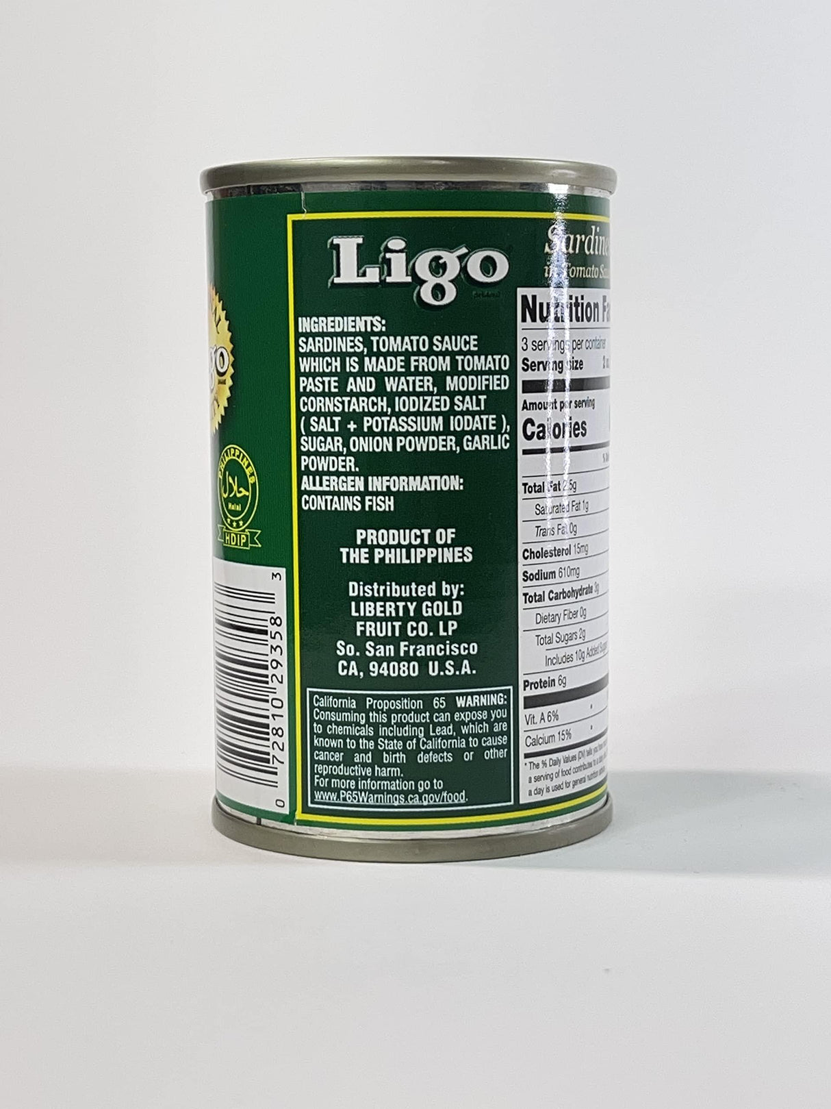 Ligo Sardines in Tomato Sauce - Product of the Philippines - 4 X 5.5 Oz. - Mighty Depot