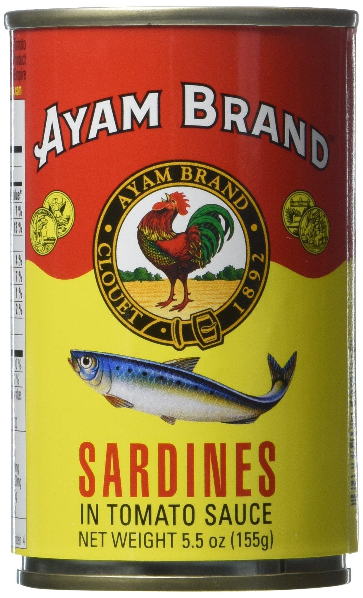 Ayam Sardines in Tomato Sauce, 5.5 Ounce - Mighty Depot