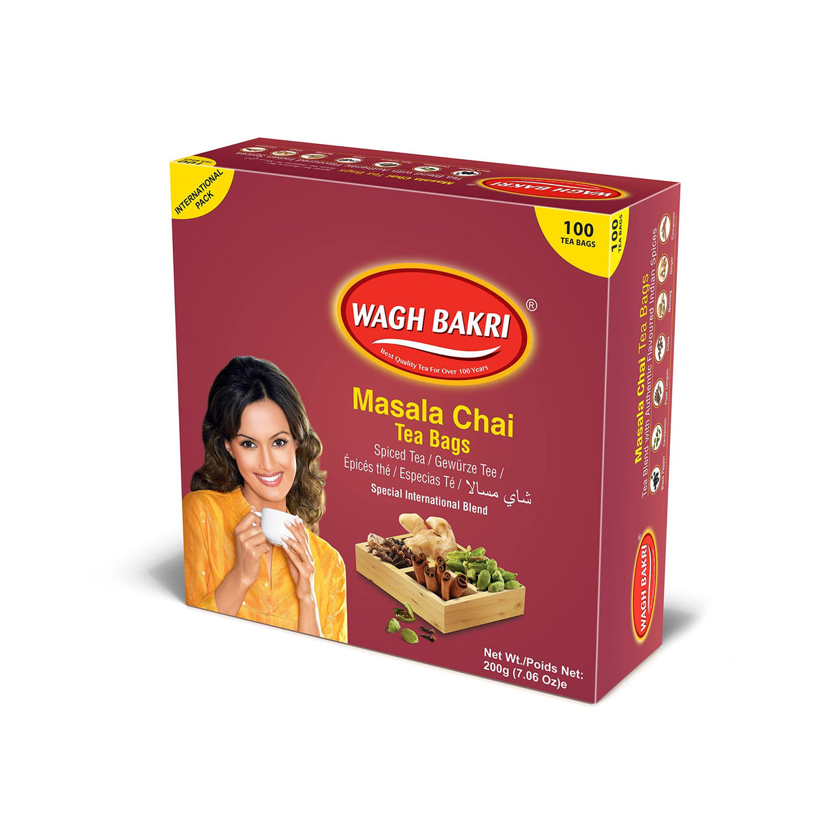Wagh Bakri Masala Chai Tea 100 Bags Celebration Offer with 25 Green Tea Bags FREE - Mighty Depot