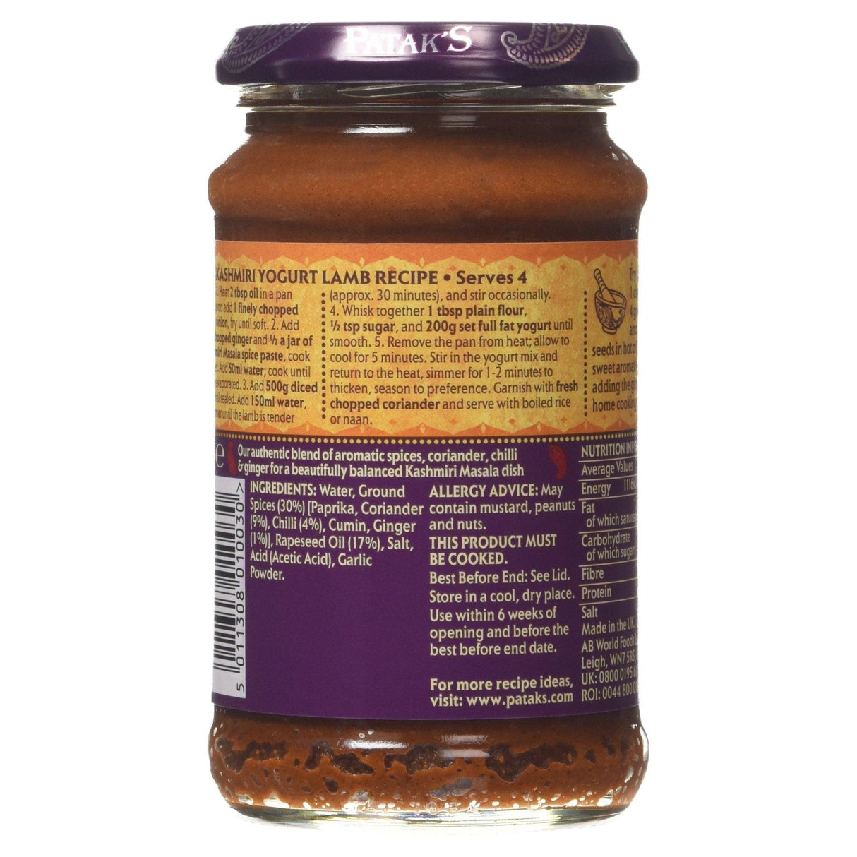 Pataks Kashmiri Masala Paste 295G - Mighty Depot