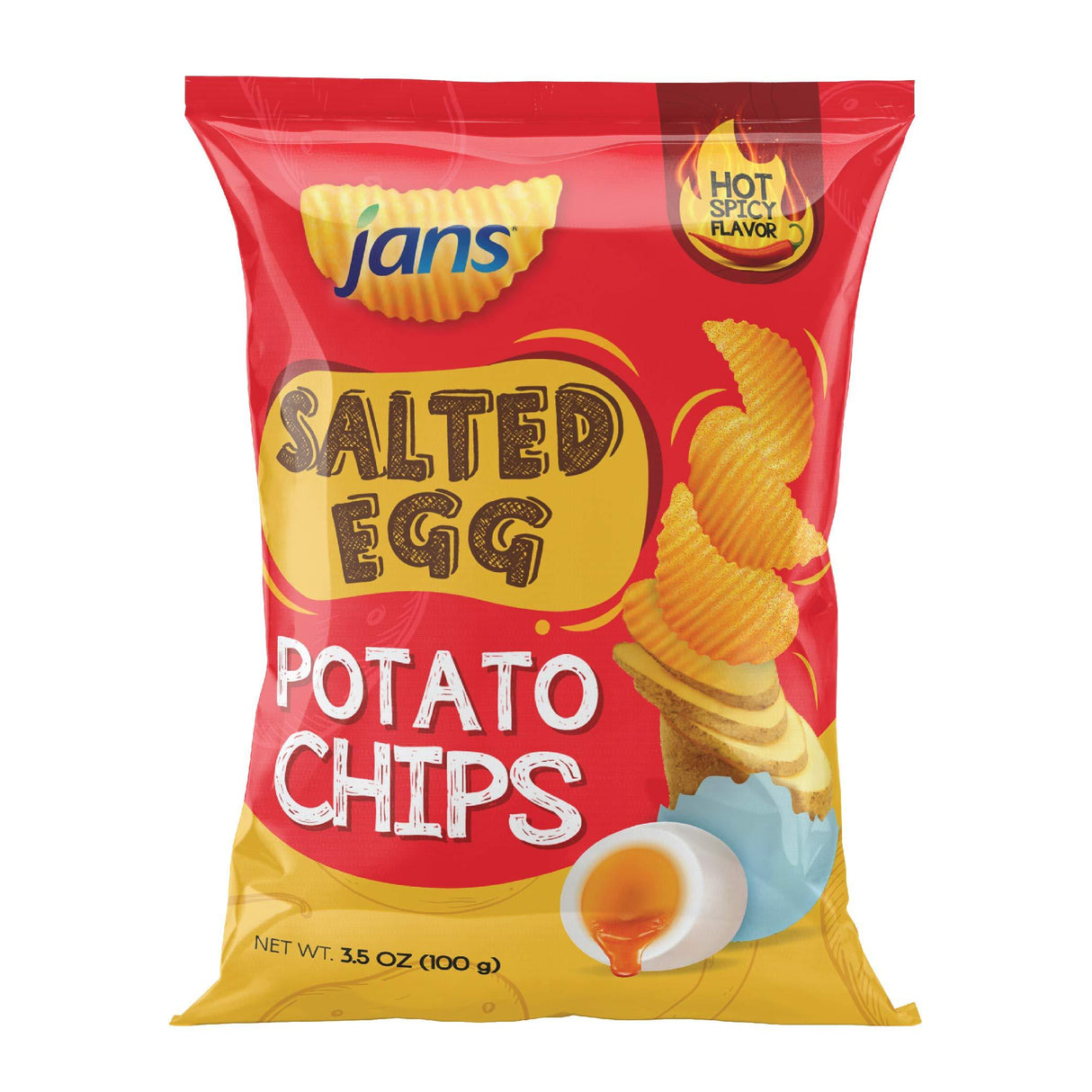 Jans Salted Egg Potato Chips, 3.5oz - Mighty Depot