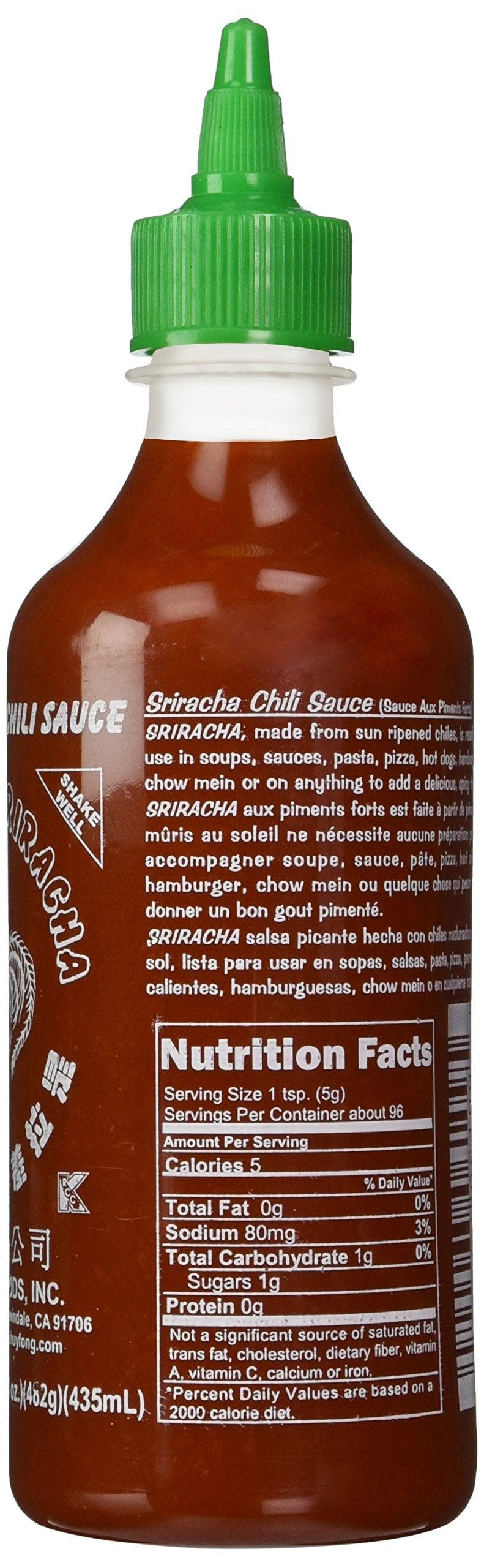 Huy Fong Sriracha Hot Chili Sauce Oz Bottle - Mighty Depot