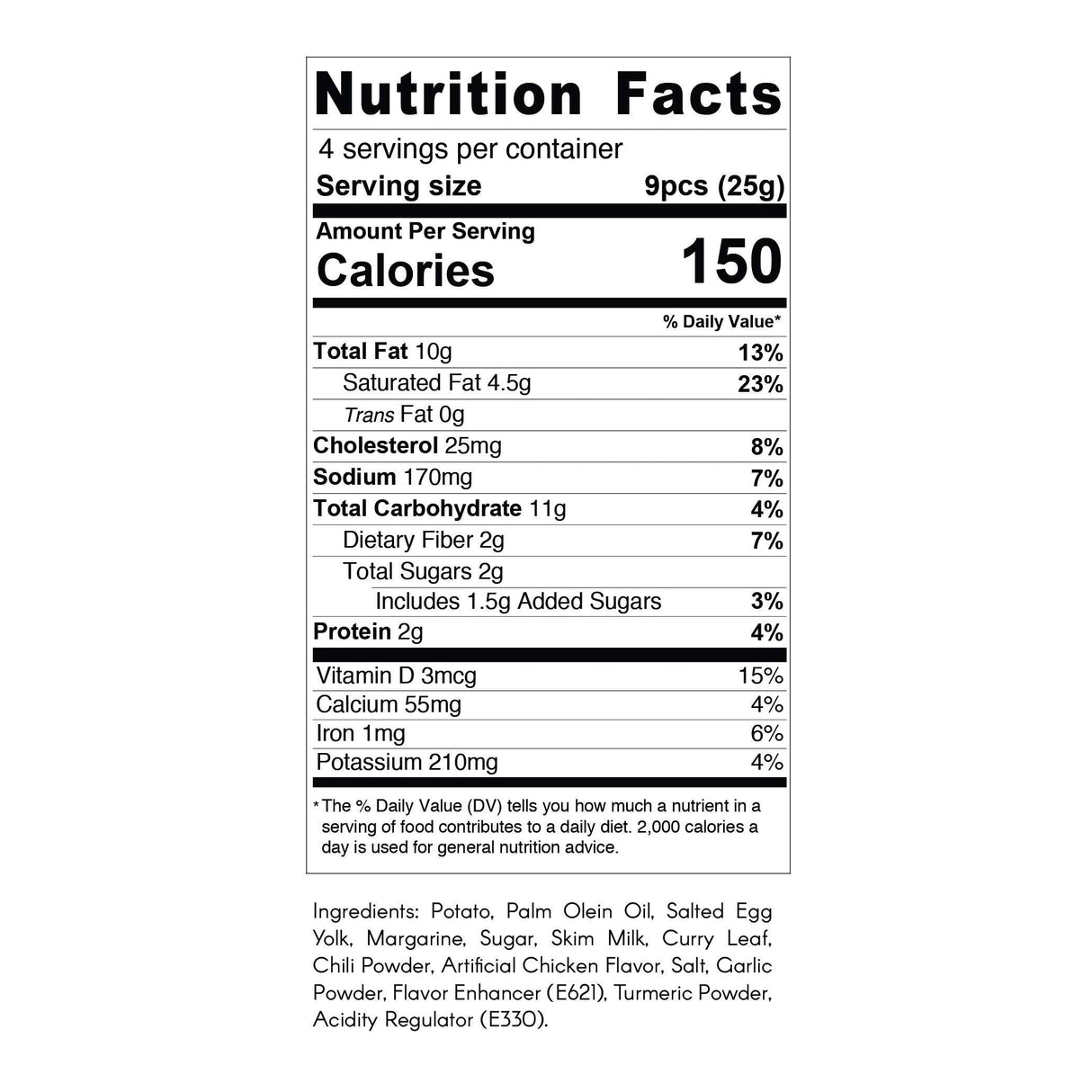 Jans Salted Egg Potato Chips, 3.5oz - Mighty Depot