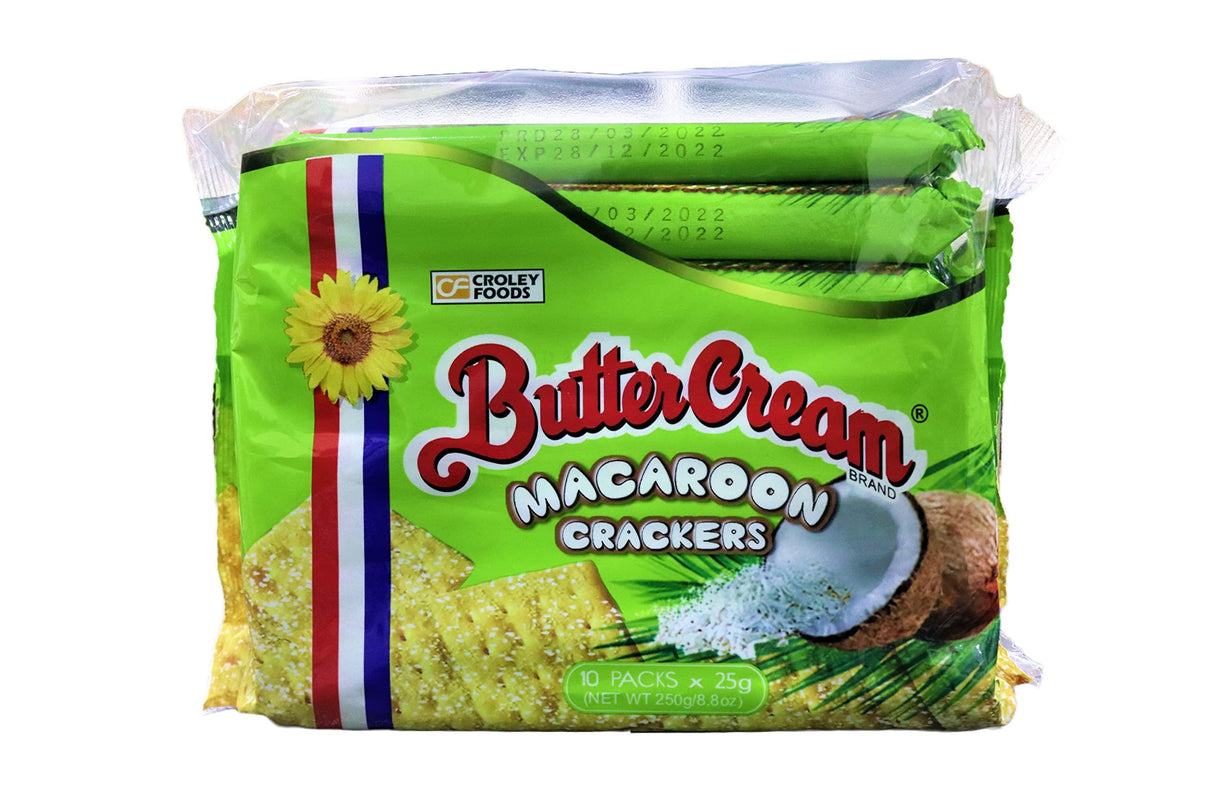 Croley Foods Buttercream Crackers - Macaroon Flavor, 8.8 oz (250g) 10 Count - Mighty Depot