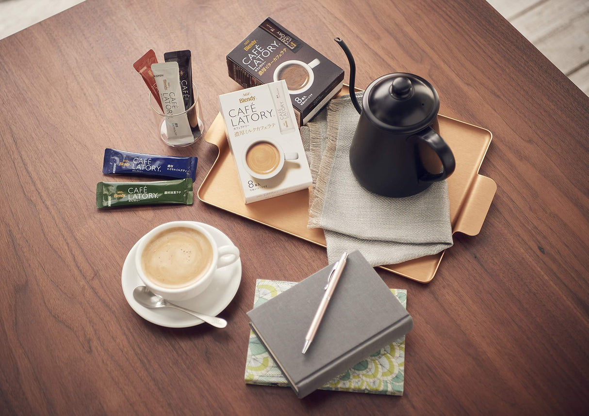 AGF Blendy Cafe' Latory, 8 sticks (Strong Milk Cafe' Latte | Sweetness: 3) - Mighty Depot