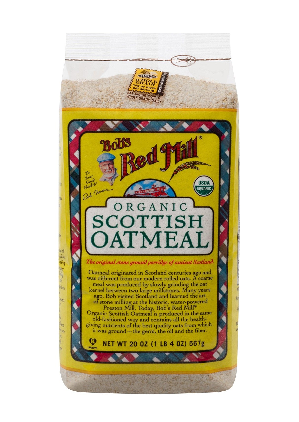 Bob's Red Mill Organic Scottish Oatmeal, 20 Ounce Bags (Pack of 4) - Mighty Depot