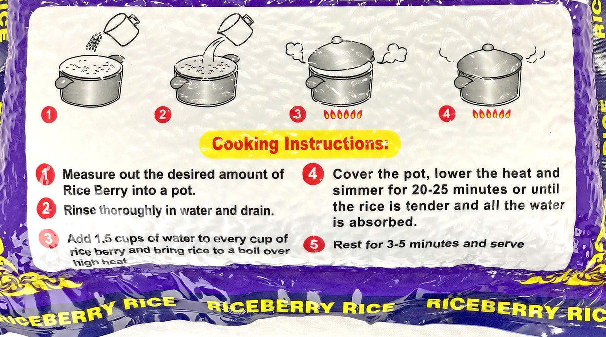 Asian Best Riceberry Rice, 5 Lb - Mighty Depot
