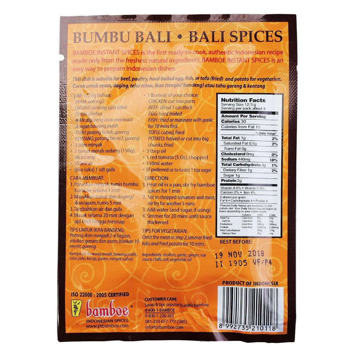 Bamboe Bumbu Bali - Bali Spices Saucy Seasoning, 49 Gram (pack of 6) - Mighty Depot