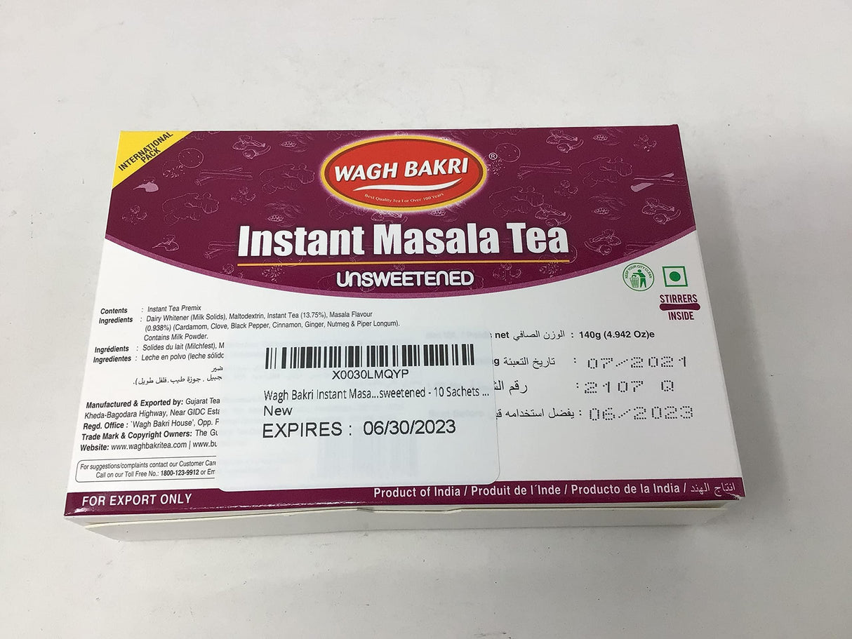 Wagh Bakri Instant Masala Chai Tea Unsweetened - 10 Sachets … - Mighty Depot