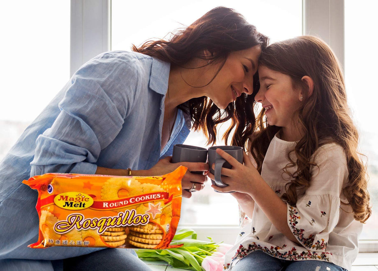 MAGIC MELT Round Egg Cookie ROSQUILLOS - Best from the Philippines – Flowery-shaped with a hole in the center, Best taken with your milk or iced drinks - Mighty Depot