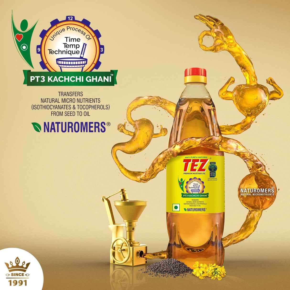 Tez Mustard Oil,16 fl oz - Mighty Depot