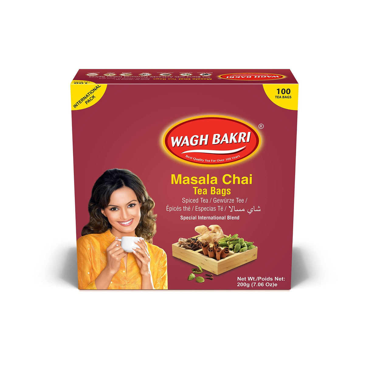 Wagh Bakri Masala Chai Tea 100 Bags Celebration Offer with 25 Green Tea Bags FREE - Mighty Depot