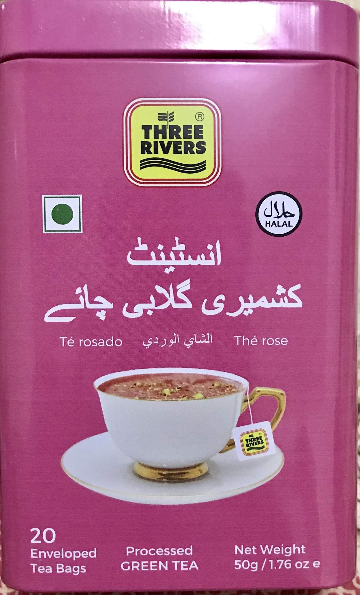 Three Rivers Brand Pink Kashmiri Tea Bags (pack of 1) - Mighty Depot