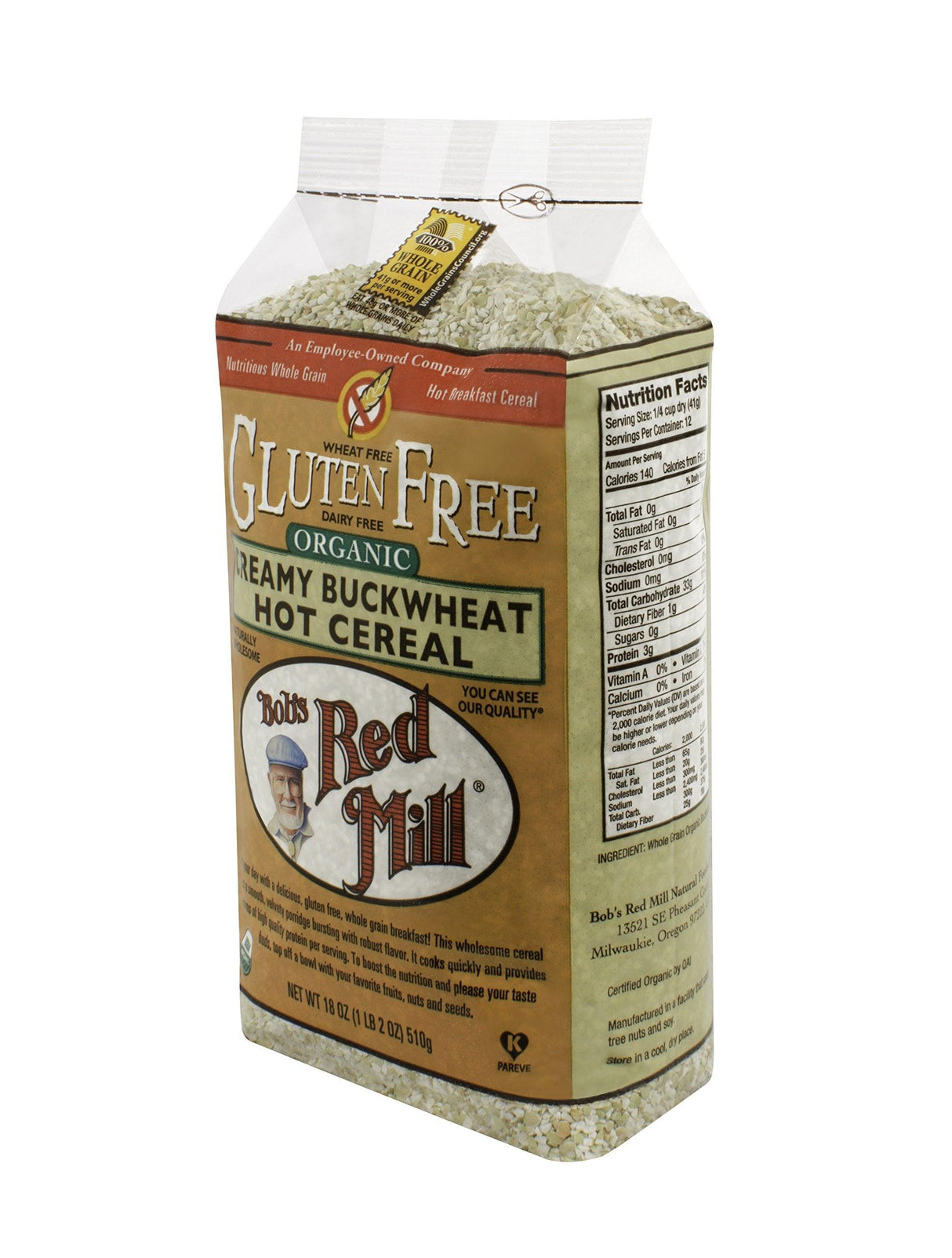 Bob's Red Mill Gluten Free Organic Creamy Buckwheat Hot Breakfast Cereal, 18 Ounce (Pack of 4) - Mighty Depot