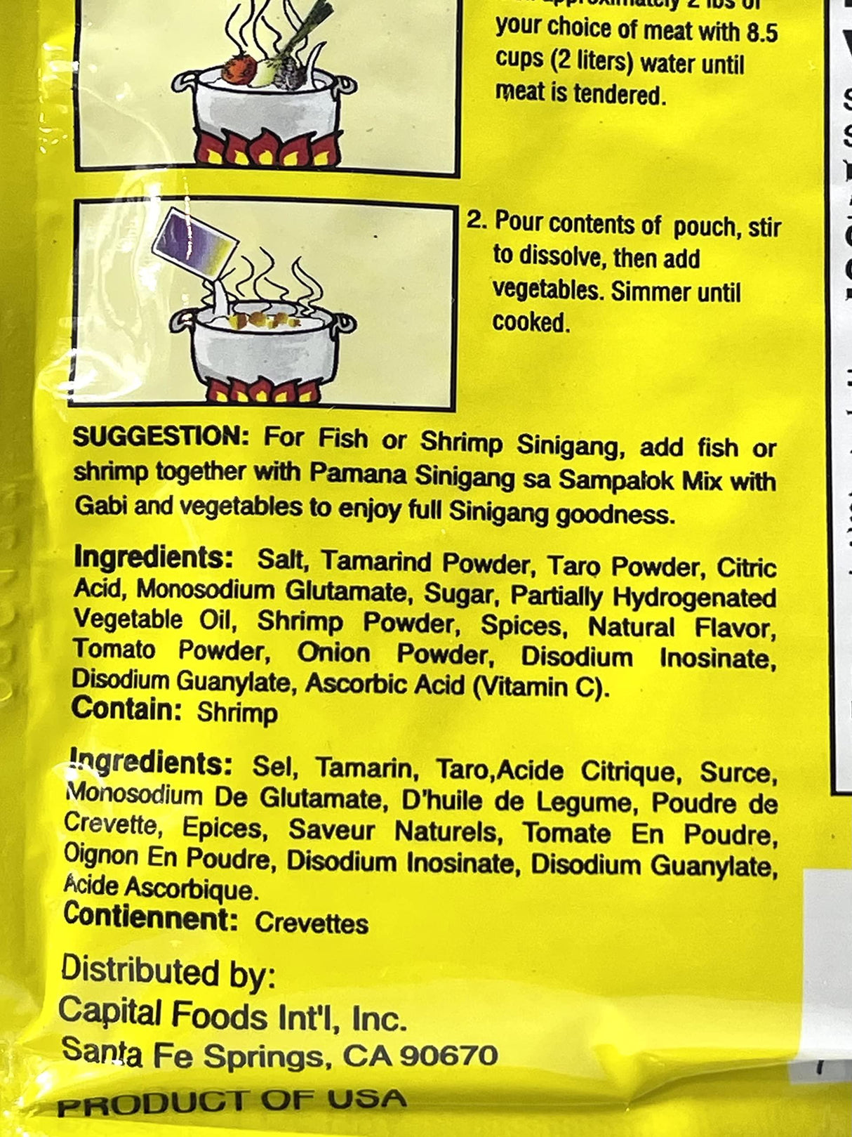 Nora Sinigang Sa Sampalok (Tamarind) Mix with Taro (Gabi)50g Pack of 9 - Mighty Depot