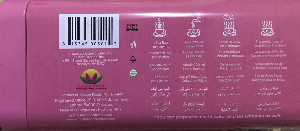 Three Rivers Brand Pink Kashmiri Tea Bags (pack of 1) - Mighty Depot