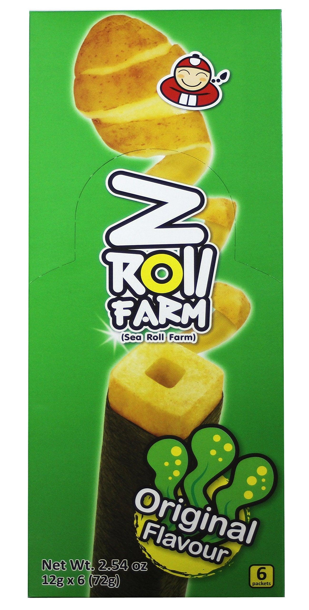 Taokenoi Z Roll Farm Potato Stick Wrapped in Seaweed (6 packets) 2.54 oz x 12 boxes - Mighty Depot