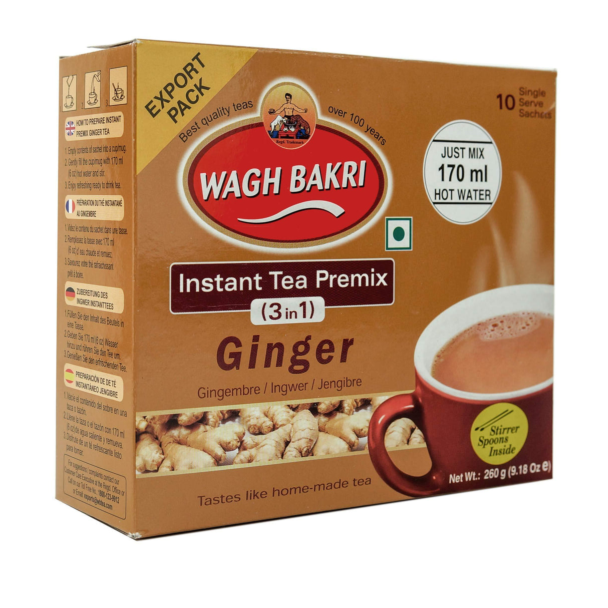 Wagh Bakri Ginger Tea 10ct - Mighty Depot