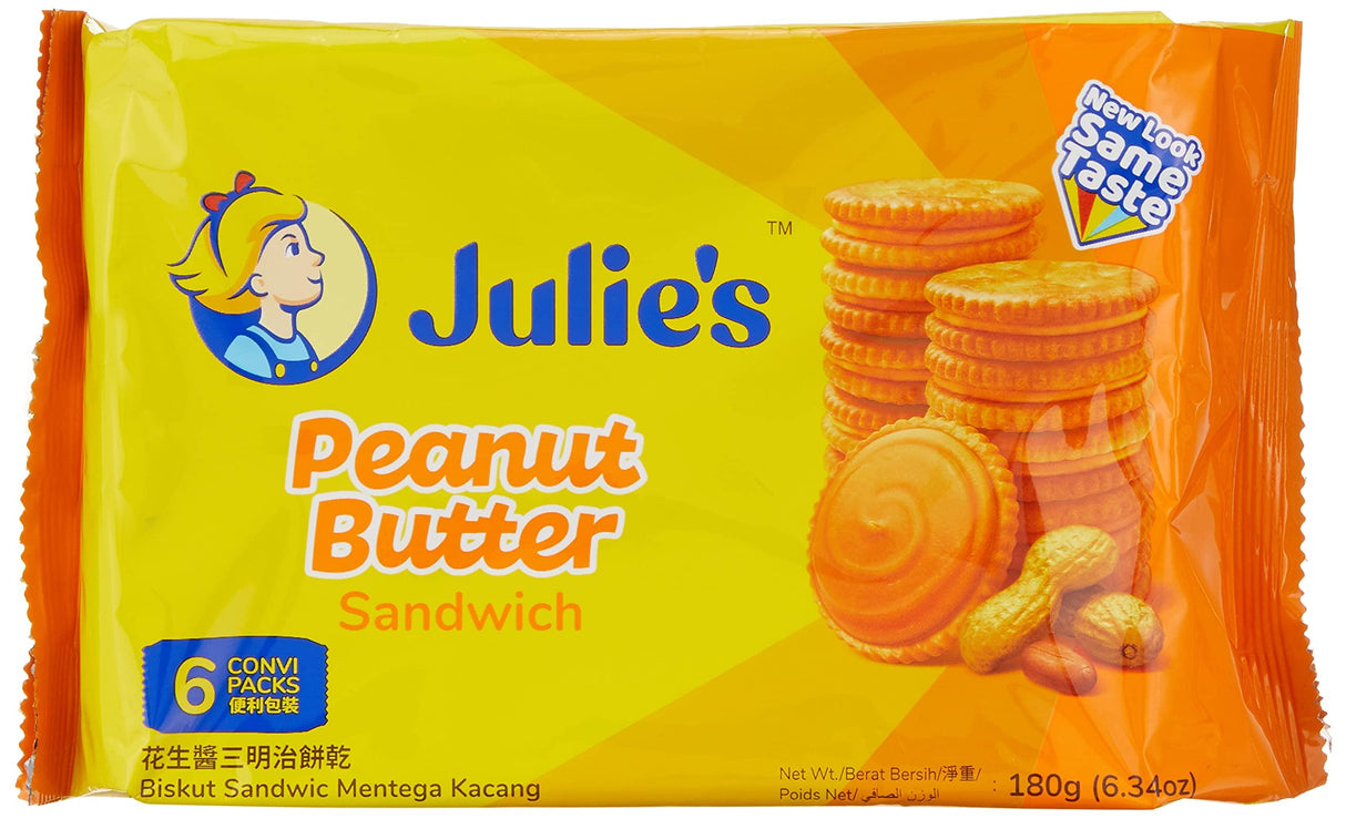 Julie's Peanut Butter Sandwich Biscuit, 6 ounces, 1 pack - Mighty Depot