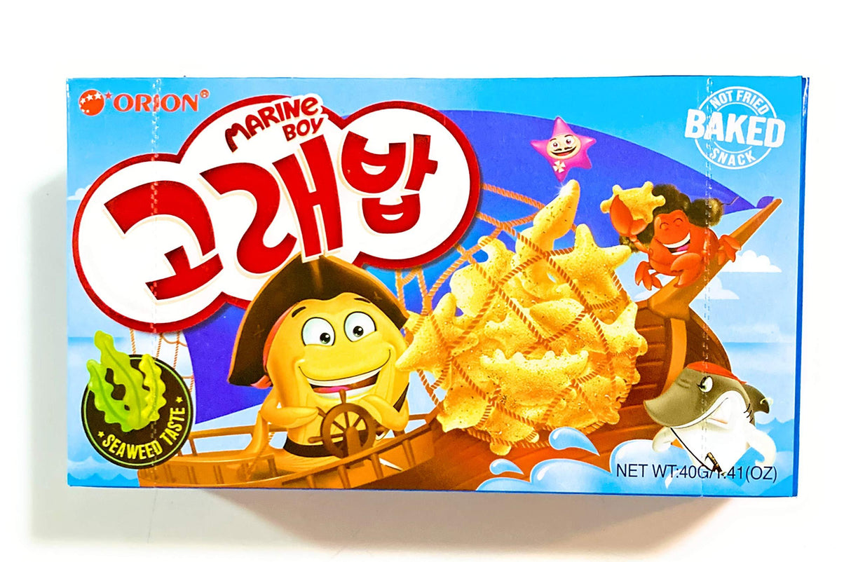 5 Pack Orion Marine Boy Baked Snack(Seaweed Taste)1.41 Oz Each And 1 Want Want Artificial Chicken Flavor Golden Rice Crackers 0.71 Oz - Mighty Depot