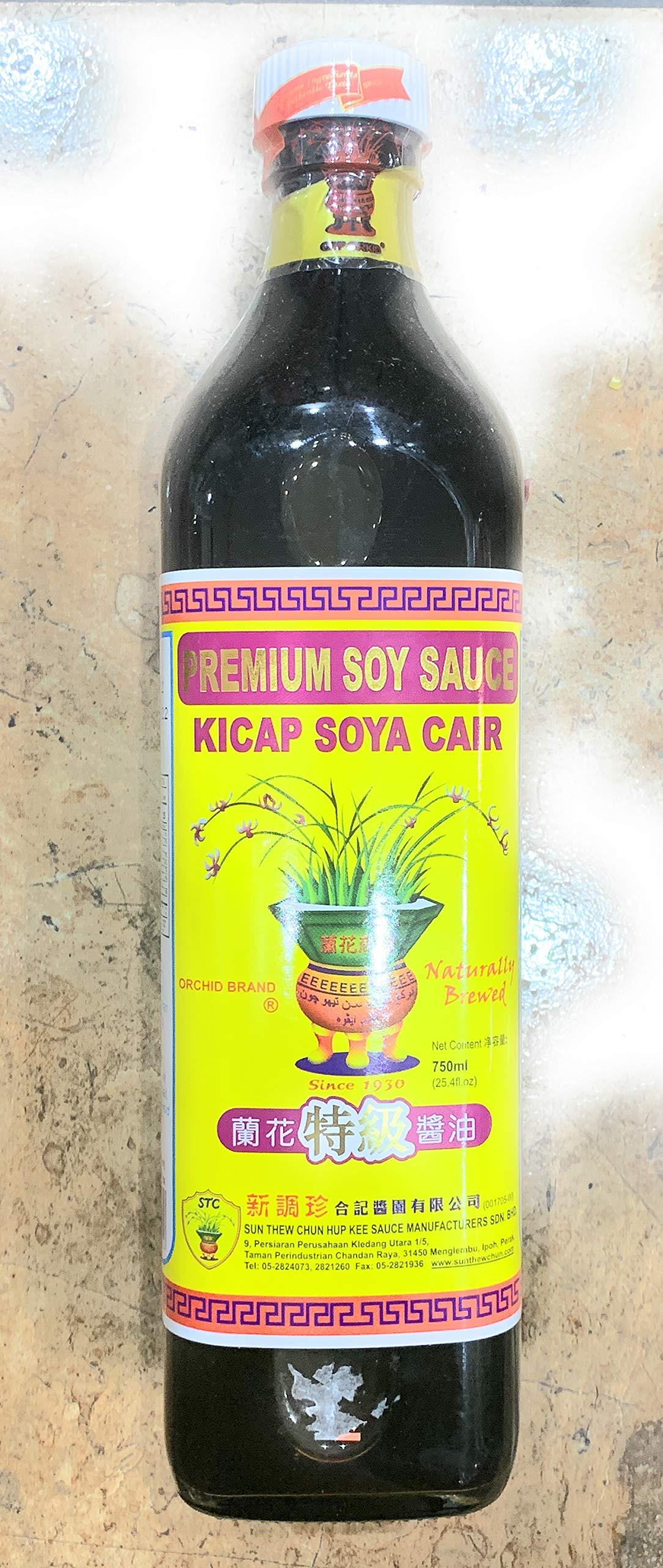 Kicap Soya Cair Premium Soy Sauce 蘭花醬油 750 ml x 2 bottles - Mighty Depot