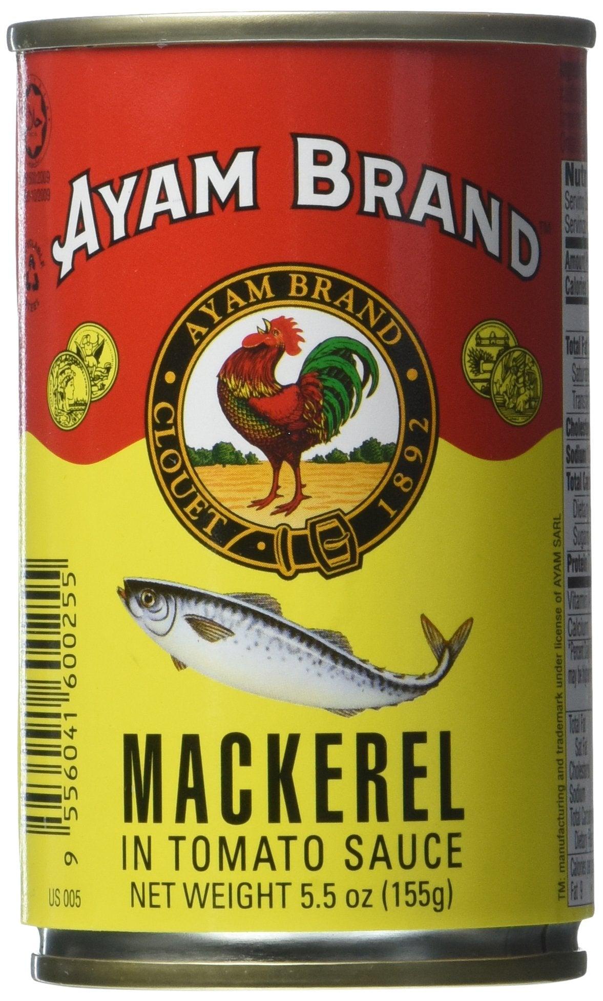 Ayam Mackerel in Tomato Sauce, 5.5 Ounce - Mighty Depot