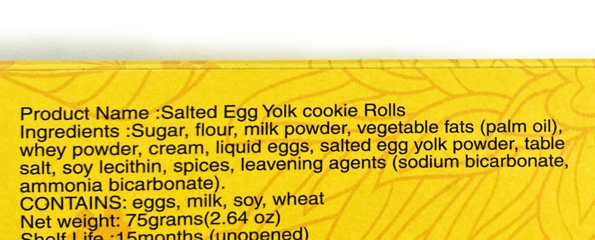 Toko Salted Egg Yolk Cookie Rolls 2.64 Oz(2 Pack) - Mighty Depot