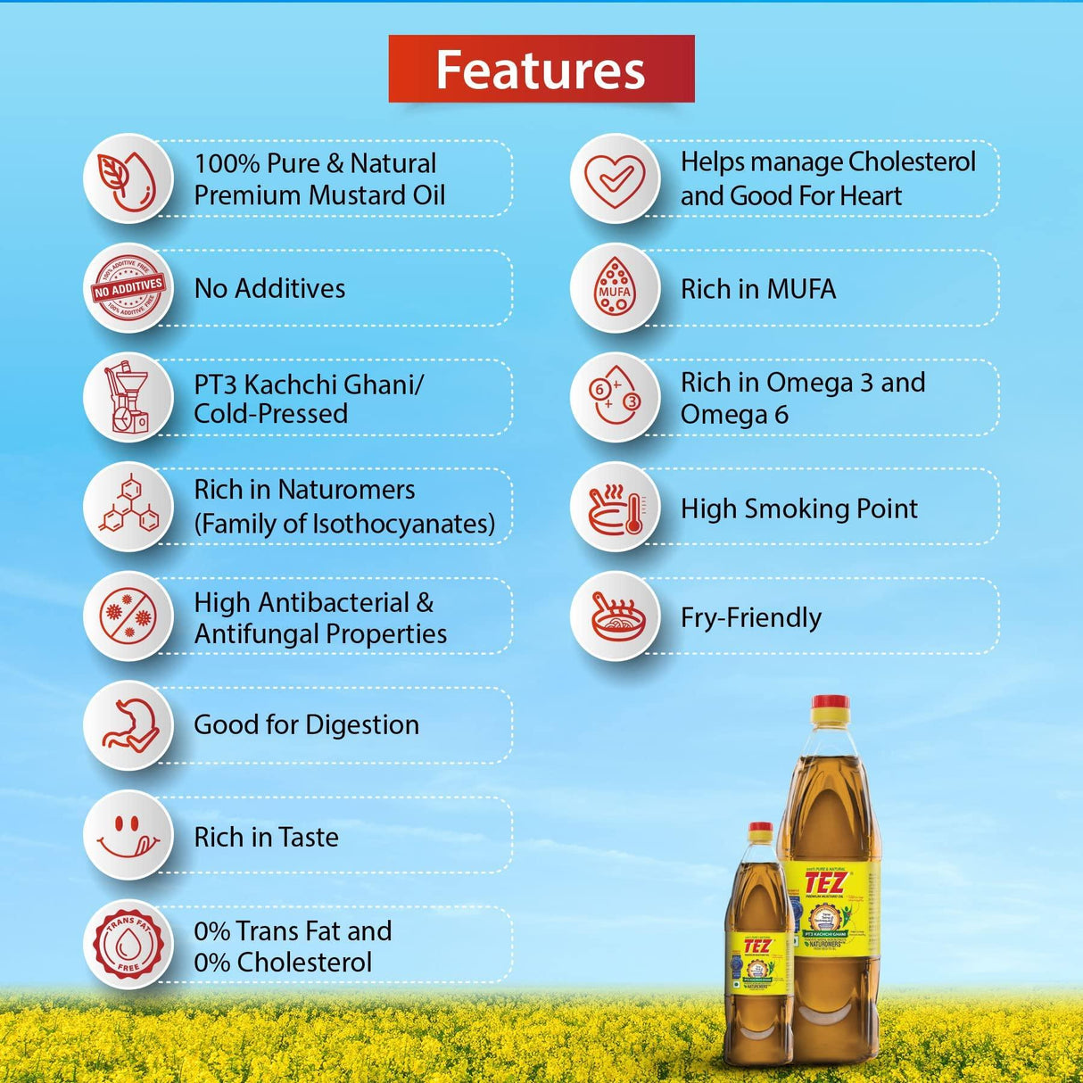 Tez Mustard Oil,16 fl oz - Mighty Depot