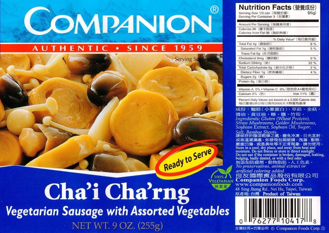 Companion - Vegetarian Sausage with Assorted Vegetables - Mighty Depot