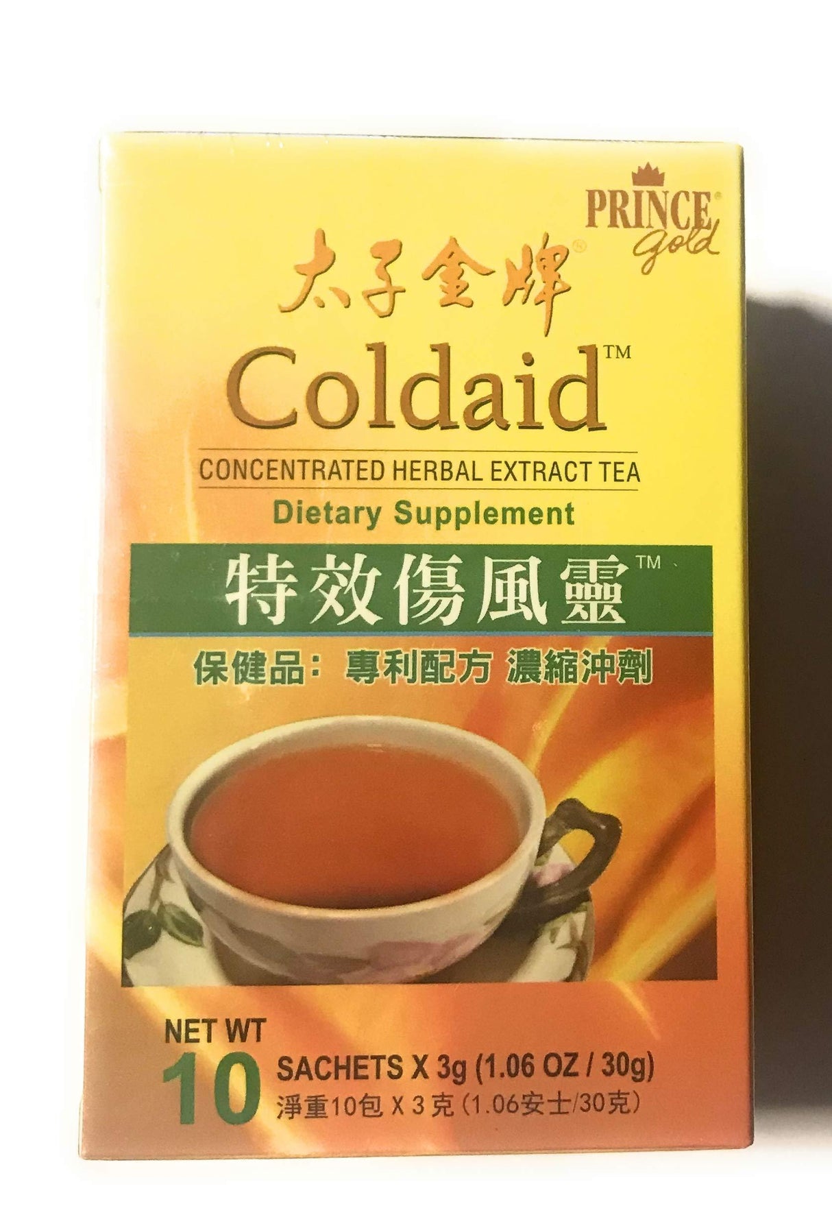 Prince Gold Coldaid Concentrated Herbal Extract Tea with 10 Foil Bags - Mighty Depot