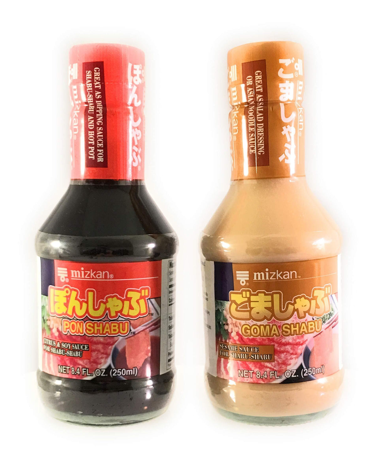 Mizkan Shabu Dipping Sauce Bundle - (1) Goma Shabu - Sesame Sauce - and (1) Pon Shabu - Citrus & Soy Sauce. Perfect for hot pot - Mighty Depot