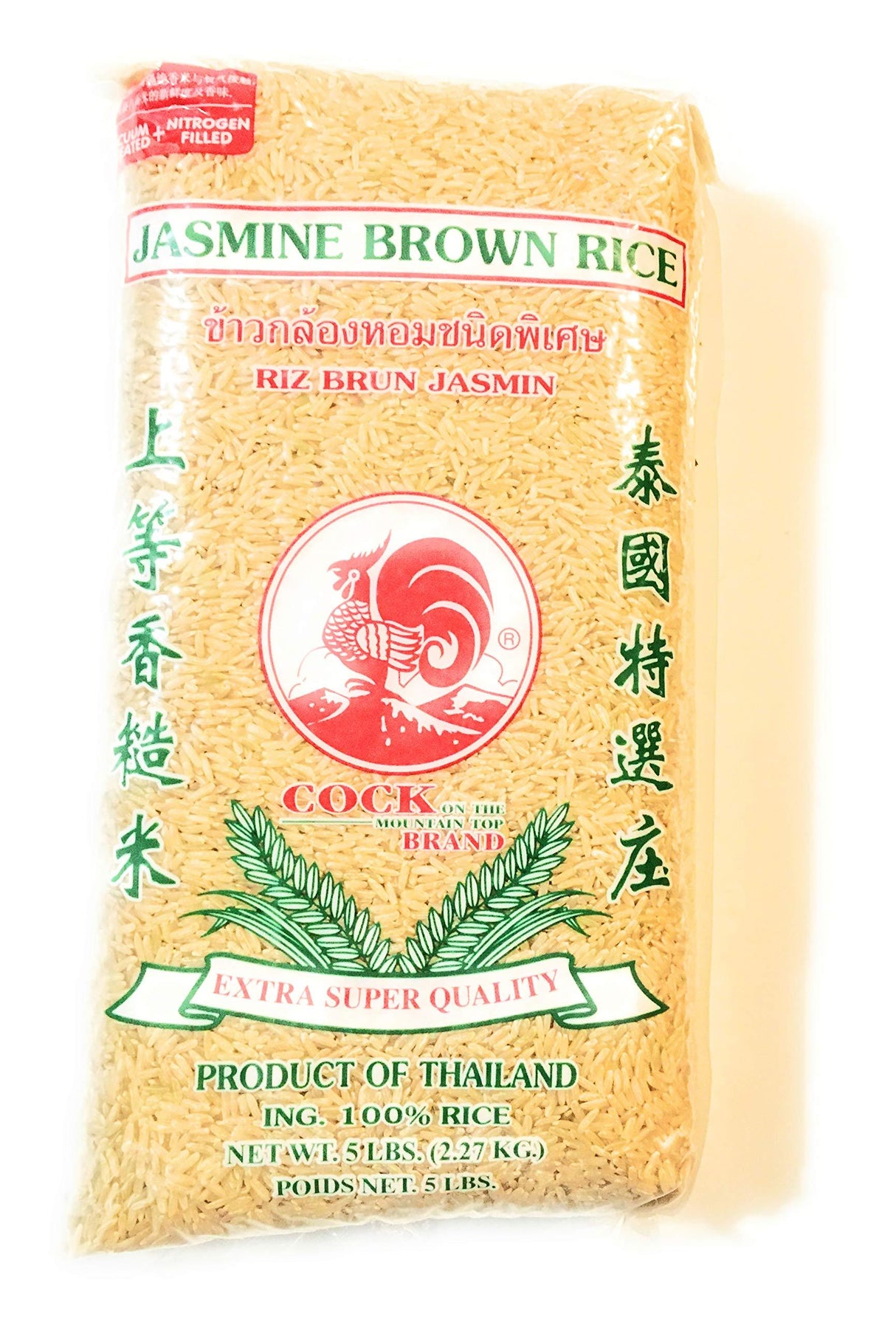 Cock Brand Jasmine Brown Rice 5 Lbs ( 2 Pack) - Mighty Depot