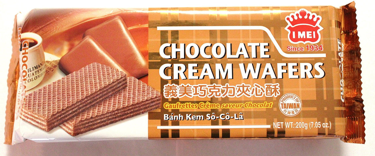 I Mei Cream Wafers Chocolate Flavor, 7.05 Oz (Pack of 4) - Mighty Depot