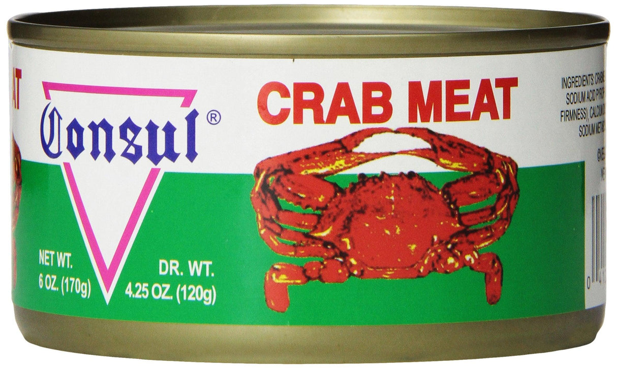 Roland Foods Consul Crab Meat in Water, 6 Ounce Can, Pack of 6 - Mighty Depot