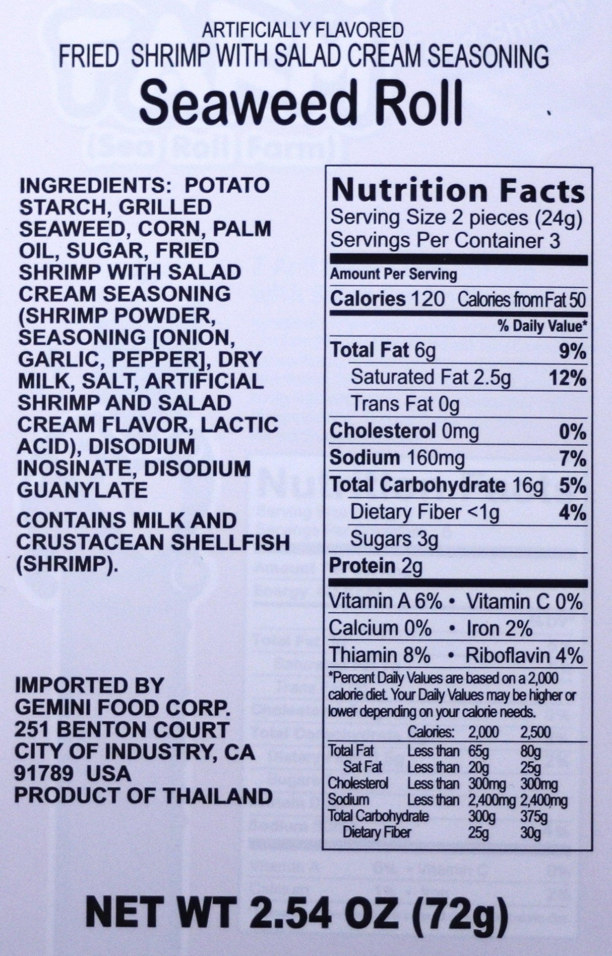 Taokenoi Z Roll Farm Potato Stick Wrapped in Seaweed (6 packets) 2.54 oz x 12 boxes - Mighty Depot