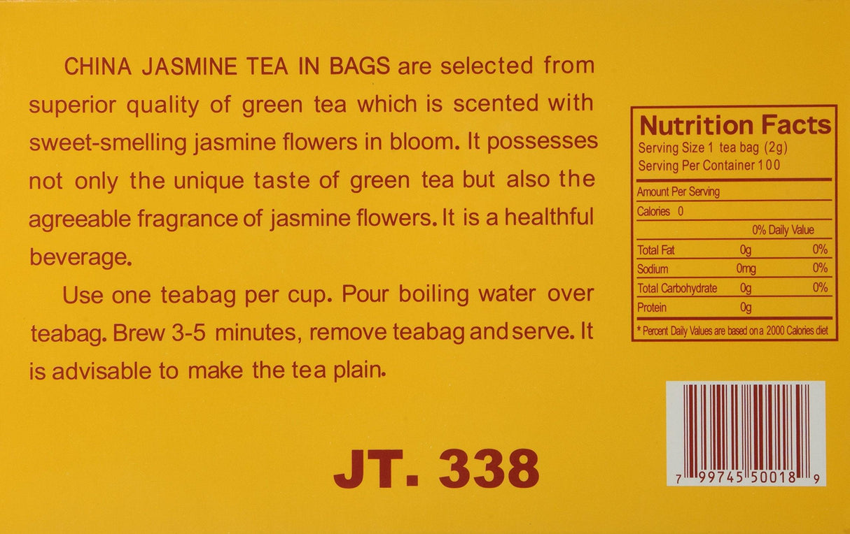 Royal King Jasmine Tea - 100 Tea Bags - Mighty Depot