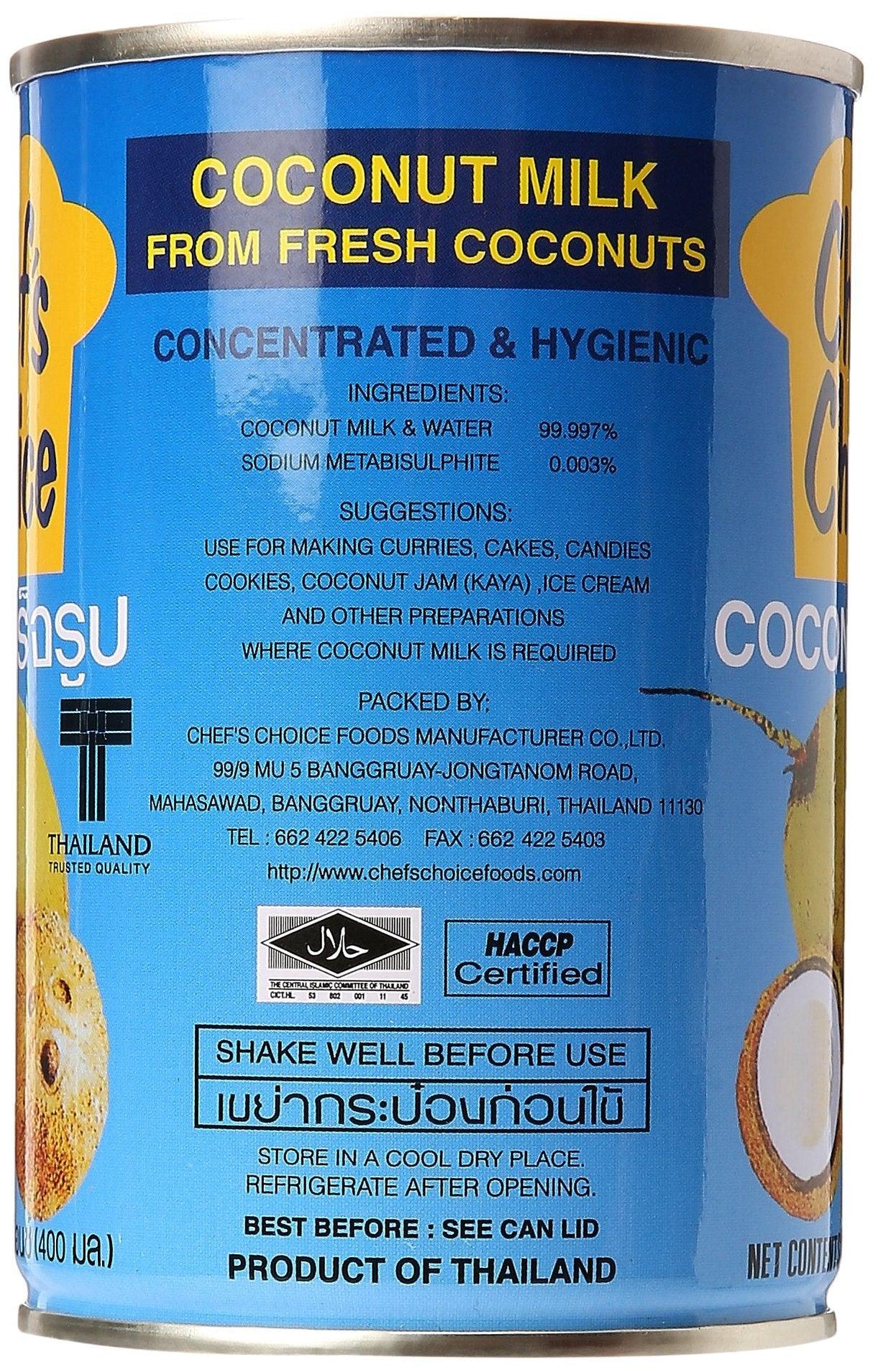 Chef Choice Coconut Milk, Medium, 13.5 Ounce (Pack of 24) - Mighty Depot