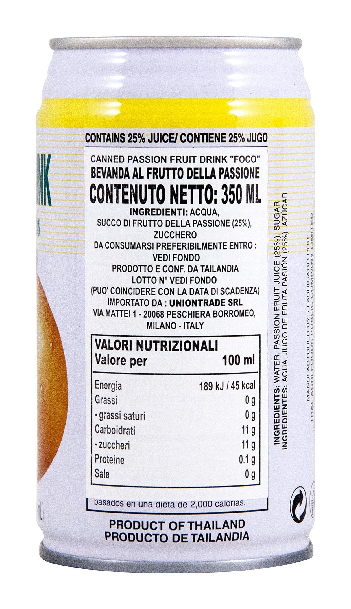 Foco Passion Fruit Juice 12 oz Can - Mighty Depot