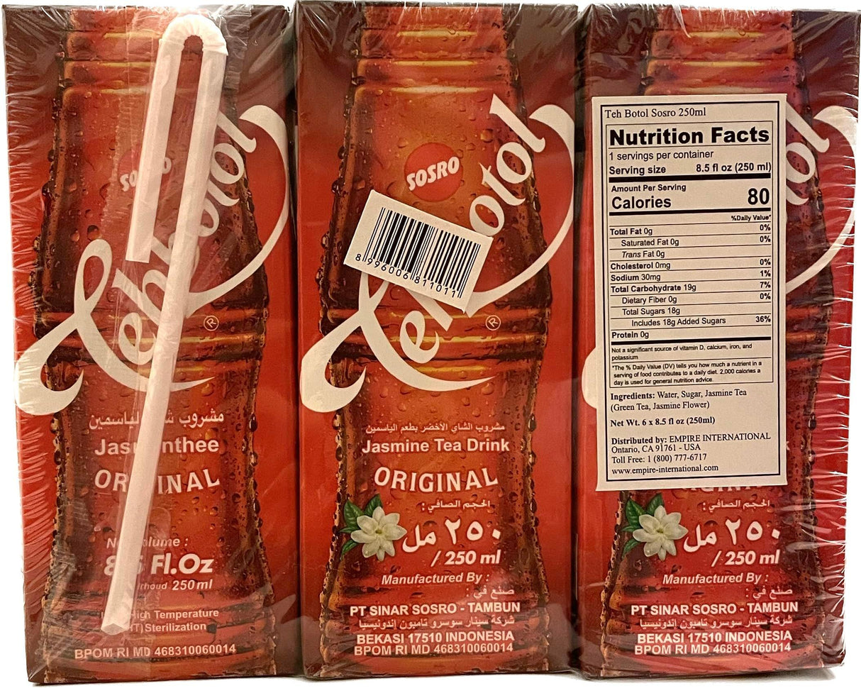 Teh Botol (Jasmine Tea) 8oz (Pack of 6) - Mighty Depot