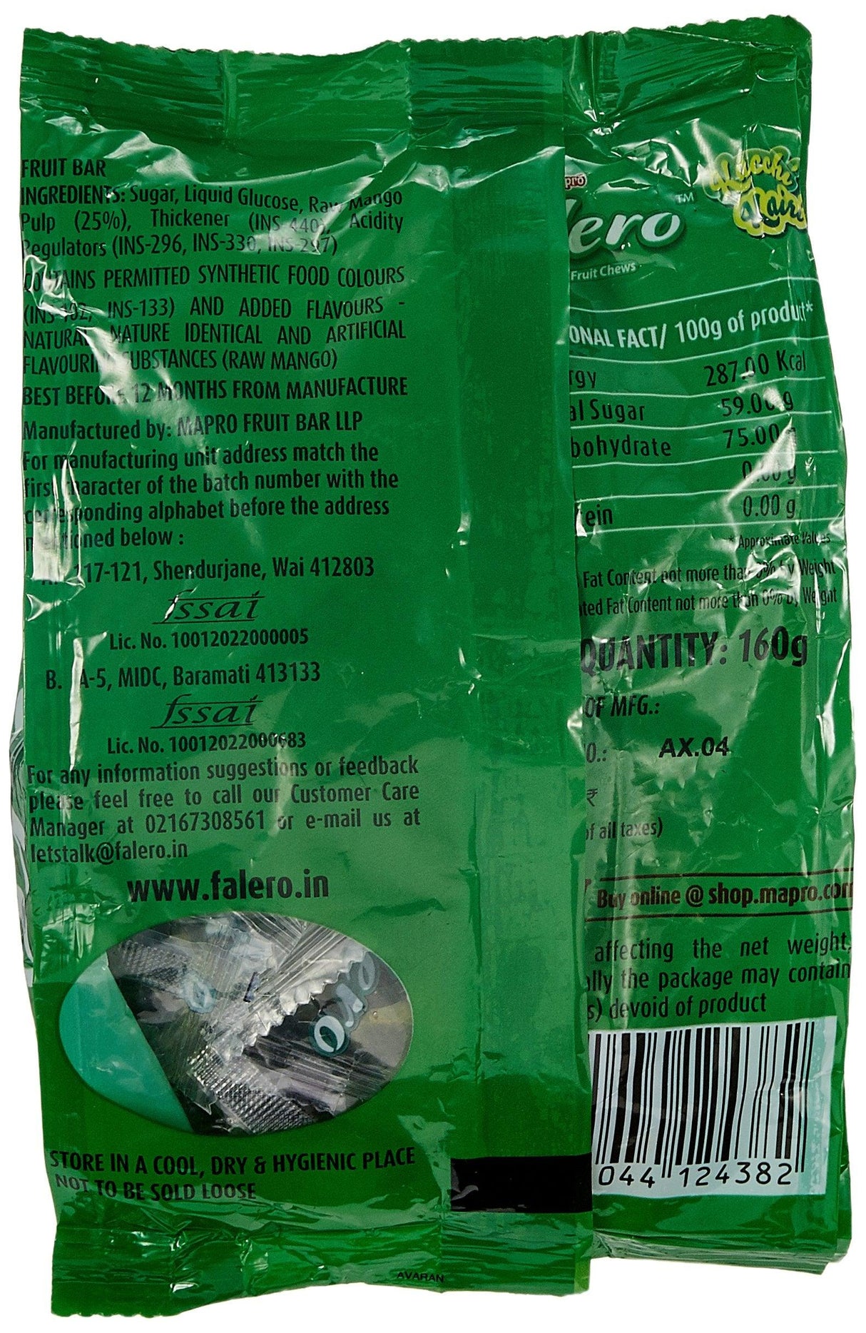 FALERO RAW MANGO PULPY CHEWS 175GM - Mighty Depot