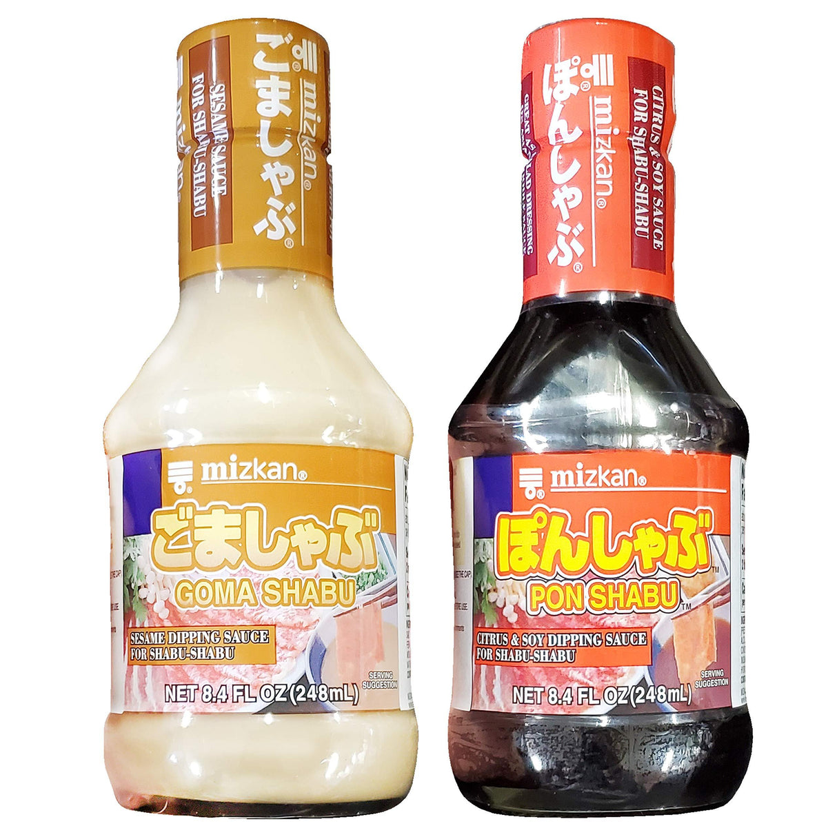 Mizkan Goma & Pon Shabu Japanese Dipping Sauce Bundle (2 Pack, Total of 16.8fl.oz) - Mighty Depot