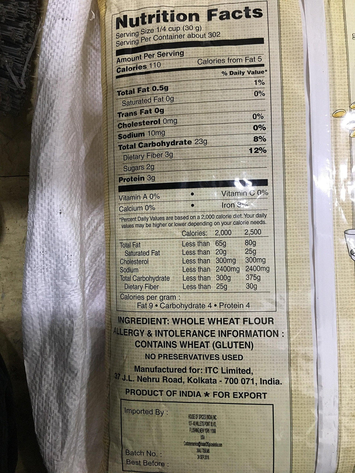 AASHIRVAAD WHOLE WHEAT FLOUR 20 LB - Mighty Depot