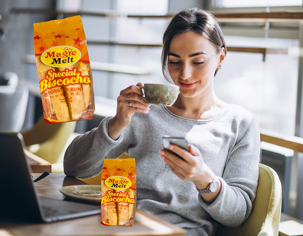 MAGIC MELT Special Biscocho - Best from the Philippines - Crunchy twice-baked Toasted Bun Snack Goes well with Coffee and Tea - Mighty Depot