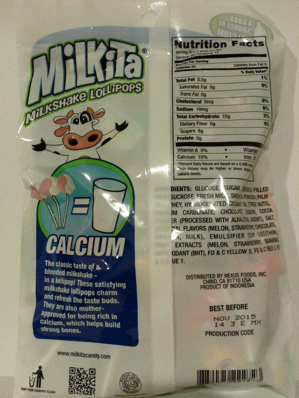 Unican Milkita Assorted Milk Lollipop 15 pcs 6.08 oz - Mighty Depot