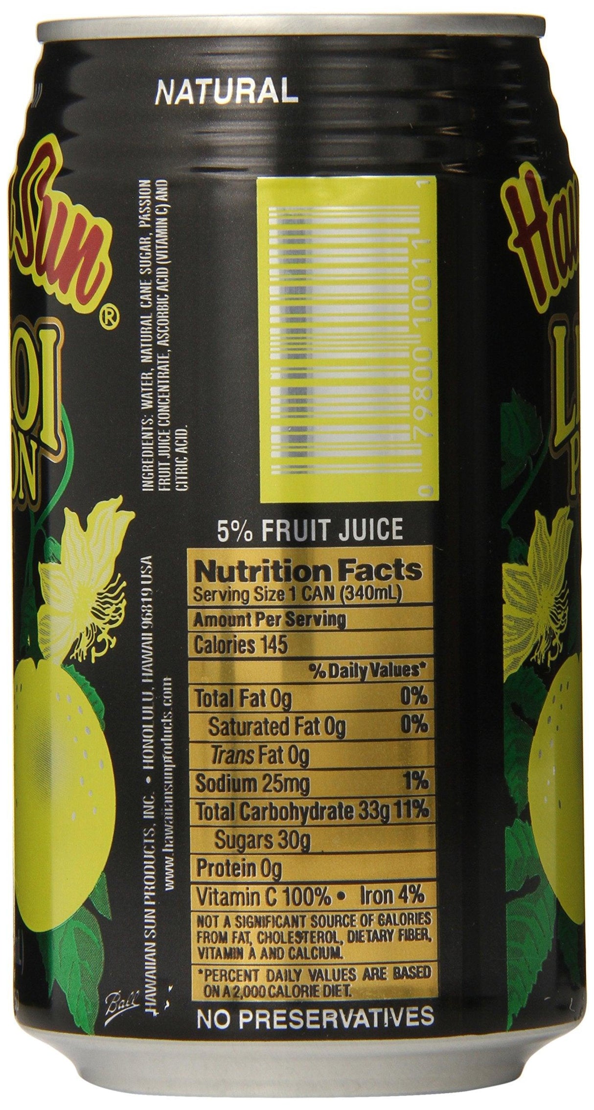 Hawaiian Sun Lilikoi, Passion Fruit, 11.5 Fl Oz (Pack of 24) - Mighty Depot
